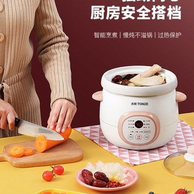 天际全自动电炖锅家用迷你陶瓷炖盅煮粥煲汤砂锅2-3人智能1.5升