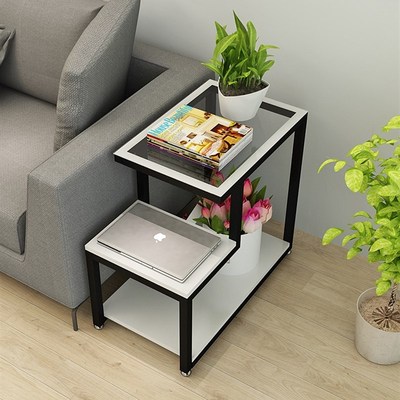 现代简约客厅沙发边几边柜边角桌迷D你可J移动茶几轻奢角几置物架