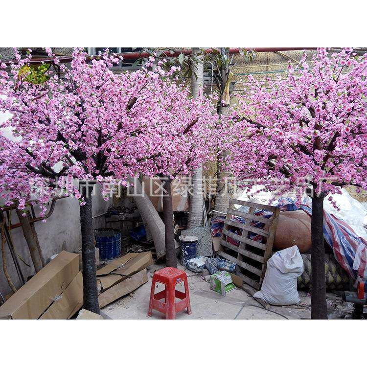 爆销桃花树室内外节庆婚庆装饰布景工程防真树假桃花枝