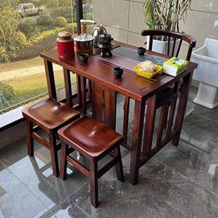 南康实木椅茶桌椅茶几家用阳台喝茶小茶桌休闲茶台客厅户外茶桌