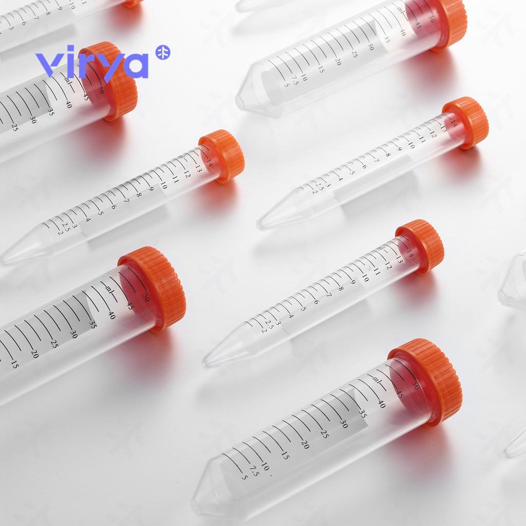 Virya塑料离心管EP管15ML/50ML橙色螺旋盖无酶无热源50支/架