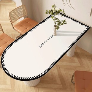 岛台桌垫轻奢高级感半圆弧形餐桌垫防水防油免洗防烫桌布椭圆台布