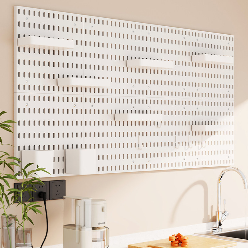 厨房洞洞板家用浴室卫生间置物搁板免打孔墙上壁挂厨具调料收纳架,收纳整理,收纳洞洞板,淘宝优惠券,粉丝福利购,淘宝优惠卷