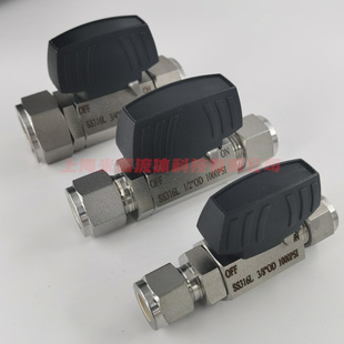 316L不锈钢双卡套六角球阀 仿韩高压六角球阀 3/8