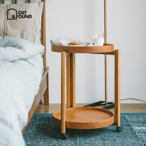 失物招领 随心边几 北欧现代简约风实木沙发边桌小圆桌茶几置物架