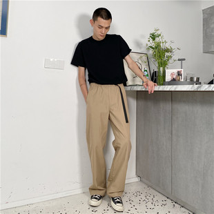 日系潮男裤 自带腰带休闲裤 男装 男长裤 190高个子加长工装 直筒裤 裤