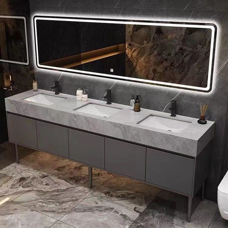 公共卫生间双盆浴室柜组合大理石双人落地洗漱台洗脸盆柜卫浴套装,家装主材,浴室柜组合,淘宝优惠券,粉丝福利购,淘宝优惠卷