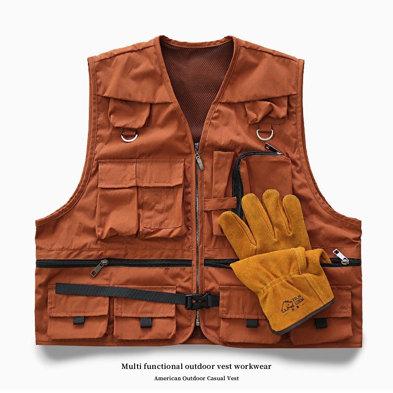 美式复古工装马甲男夏季山系户外露营夹克春秋季外套潮牌背心马夹