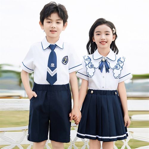小学生校服英伦风套装短袖衬衫夏季毕业照班服幼儿园园服表演服新