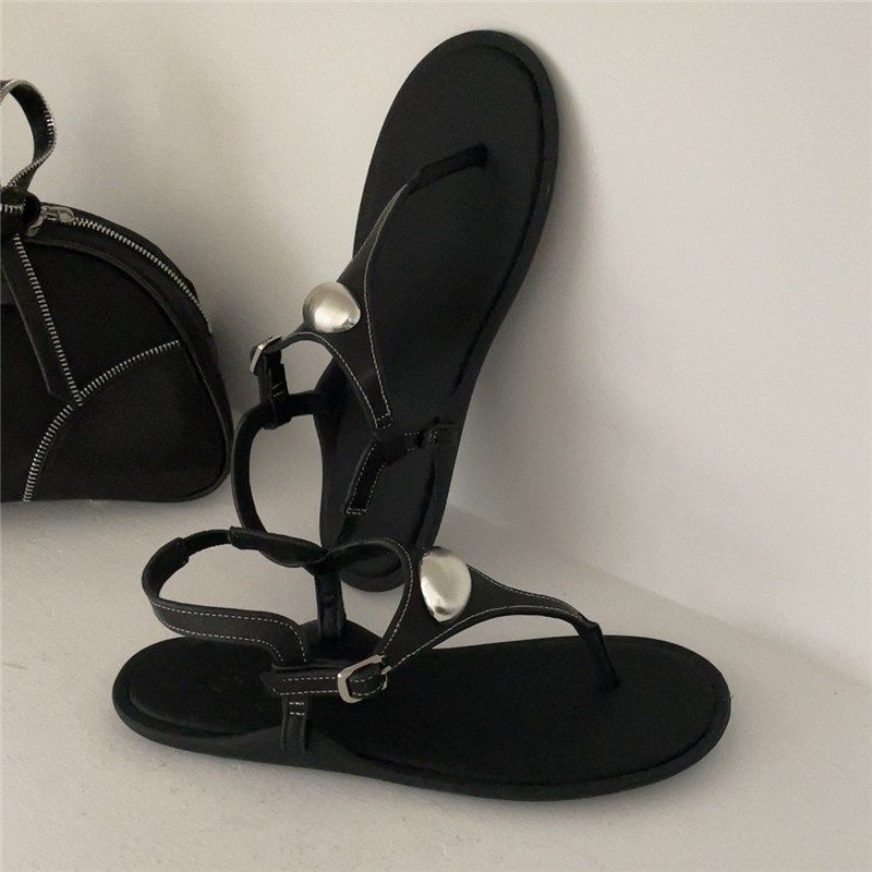 羊皮版~设计感小银蛋露趾人字凉拖鞋女夏外穿真皮夹脚趾平底凉鞋,女鞋,时装凉鞋,淘宝优惠券,粉丝福利购,淘宝优惠卷