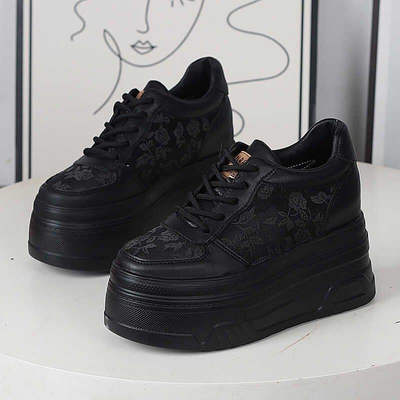 夏季新款超高跟12cm网面透气休闲鞋女小个子厚底内增高松糕运动鞋,女鞋,网面鞋,淘宝优惠券,粉丝福利购,淘宝优惠卷