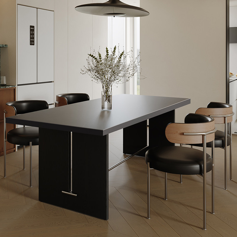 意式复古风简约现代下挂岩板餐桌椅组合小户型长方形大板茶桌家用,住宅家具,岩板餐桌,淘宝优惠券,粉丝福利购,淘宝优惠卷