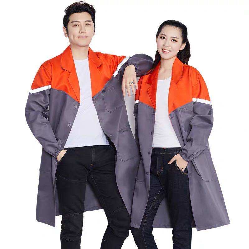 大褂工作服长款搬运耐磨仓管秋季长袖罩衣饲料厂养殖劳保上装定制