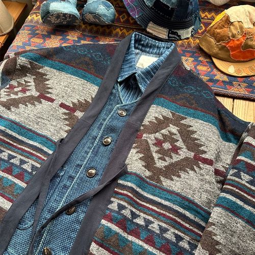 日系复古男装两面穿民族风道袍男春秋款宽松古着风男女外套夹克潮