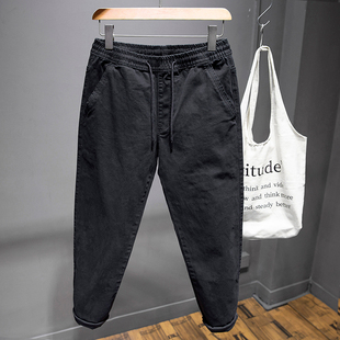 高弹力哈伦老爹裤 夏季 胖人宽松小脚长裤 男加肥加大码 潮 胖子休闲裤