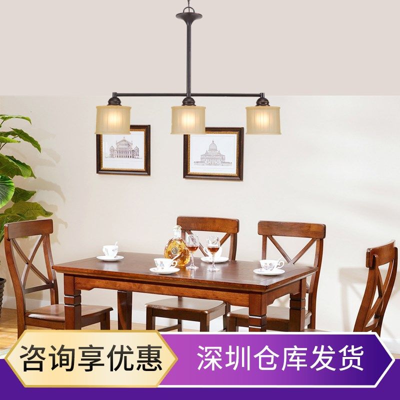 酒店民宿餐厅餐桌饭厅酒吧吧台朝下三头简美铁艺歺厅灯具复古简约,家装灯饰光源,餐厅吊灯,淘宝优惠券,粉丝福利购,淘宝优惠卷