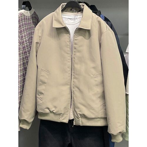 柜529!ZA秋冬季男装简约休闲棉衣翻领宽松棉服夹克外套 3918/606