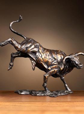 铜牛摆件黄铜生肖牛工艺品办公室桌面装饰品公司开业乔迁搬家送礼