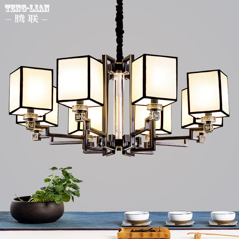 新中式客厅餐厅吊灯大气复式楼家用楼梯大厅房间吊灯别墅吊灯具