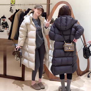 云感泡芙轻柔90白鸭绒羽绒服女中长款长款过膝加厚宽松2025新款