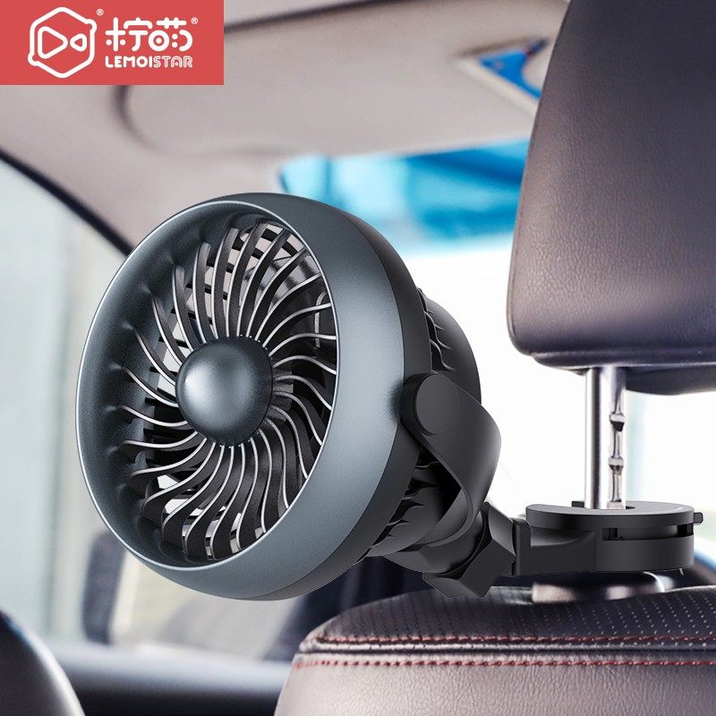 柠萌车载风扇12v制冷24v伏大风力静音充电汽车后排后座车用电风
