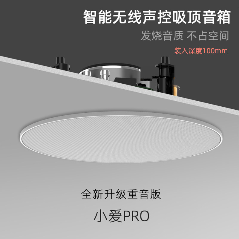 定制重音版小爱PRO智能声控吸顶音响蓝牙音箱语音点歌智能家居