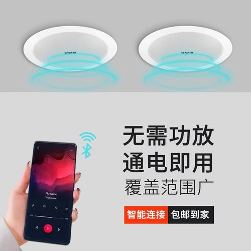 无线蓝牙吸顶音响天花吊顶音箱店铺嵌入式扬声器商场背景音乐广播