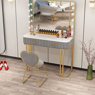 影楼梳妆台美容化妆镜台婚纱店工作室专用化妆桌化妆师专业带灯镜
