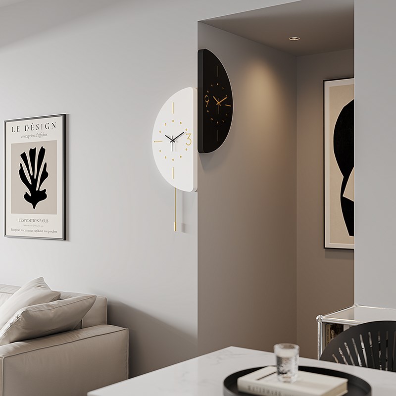 双面转角挂钟客厅静音家用2025新款现代简约拐角创意时.钟阳角钟