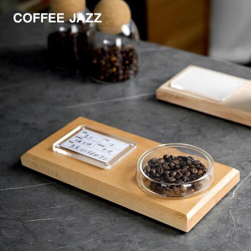 COFFEE JAZZ咖啡豆分装瓶豆品展示介绍牌吧台透明玻璃存储罐