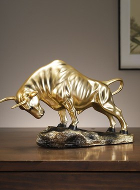 牛气冲天酒柜装饰品摆件 牛轻奢高档客厅高端大气上档次玄关摆设
