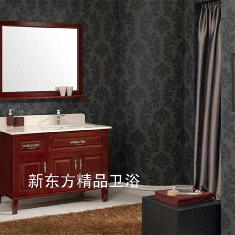 美式卫浴柜洗手盆柜洗漱台欧式浴室柜落地实木仿古浴室柜橡木850,家装主材,浴室柜组合,淘宝优惠券,粉丝福利购,淘宝优惠卷