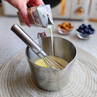早餐打蛋 304不锈钢迷你奶锅三层钢户外加厚烘焙刻度量杯热油小锅