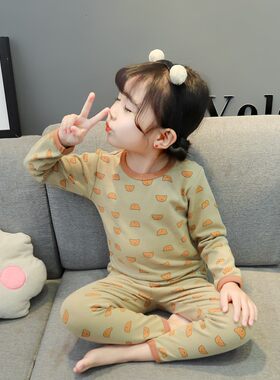 女童睡衣套装儿童宝宝保暖秋衣秋裤家居服内衣纯棉两件套123456岁