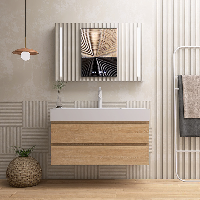 日式原木风岩板浴室柜组合浴柜洗手台盆柜陶瓷洗脸盆洗漱台,家装主材,浴室柜,淘宝优惠券,粉丝福利购,淘宝优惠卷