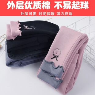 女童加绒打底裤一体绒宝宝秋冬新款加厚保暖裤子儿童冬裤外穿厚实
