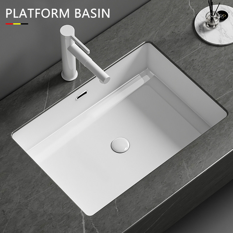 纤浴斯台下盆陶瓷嵌入式台盆家用洗手盆单盆卫生间方形洗脸盆水盆,家装主材,台下盆,淘宝优惠券,粉丝福利购,淘宝优惠卷