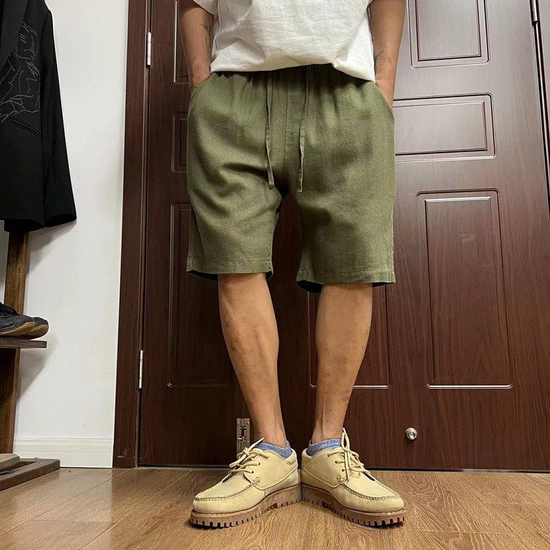 太舒服了!亚麻混纺夏季男士时尚休闲松紧弹力腰吸湿透气纯色短裤,男装,休闲裤,淘宝优惠券,粉丝福利购,淘宝优惠卷