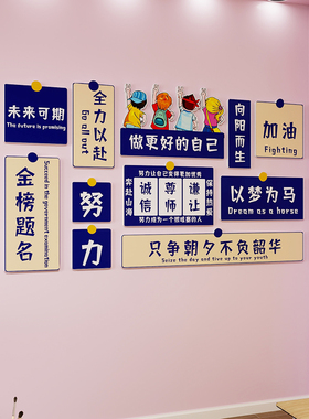初高中班级文化装饰立体墙贴教室场景氛围布置励志激励标语黑板报