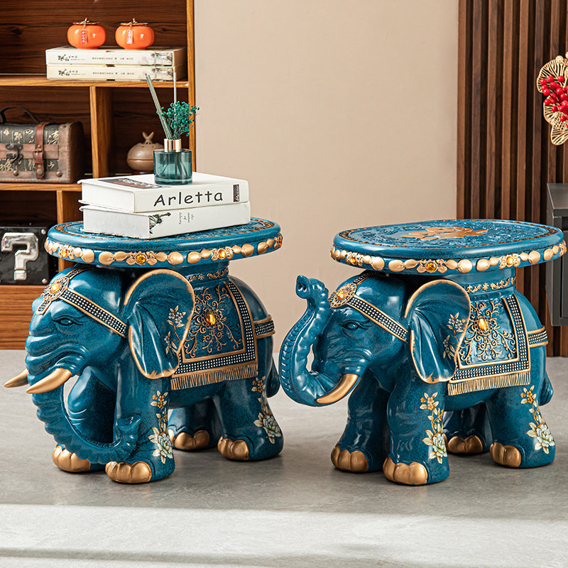 大象凳子进门入户换鞋凳新中式玄关落地客厅大摆件电视柜旁装饰品,家居饰品,落地摆件,淘宝优惠券,粉丝福利购,淘宝优惠卷