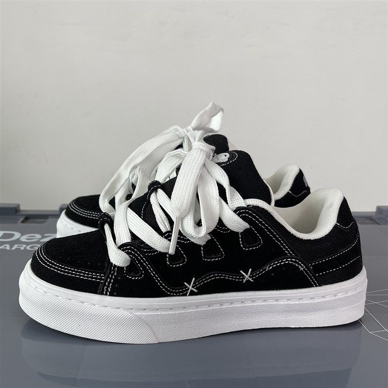 面包鞋美式滑板鞋小黑鞋撞色百搭男鞋学生情侣款休闲运动鞋男款潮,流行男鞋,休闲板鞋,淘宝优惠券,粉丝福利购,淘宝优惠卷