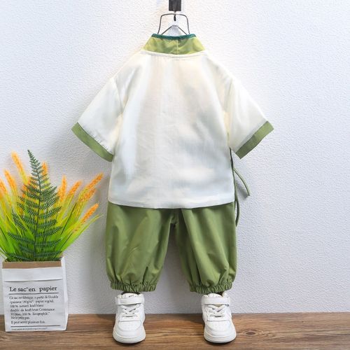 汉服男童夏装套装六一表演服国学新款儿童唐装短袖中国风夏季古装