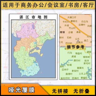 湛江市地图行政区划新街道画广东省区域颜色划分图片素材