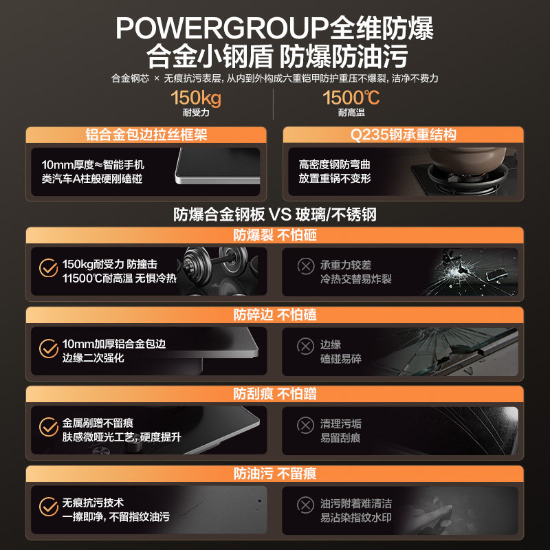 万和G9D Pro防爆定时燃气灶5.2KW煤气灶家用灶具双灶天然气酸洗