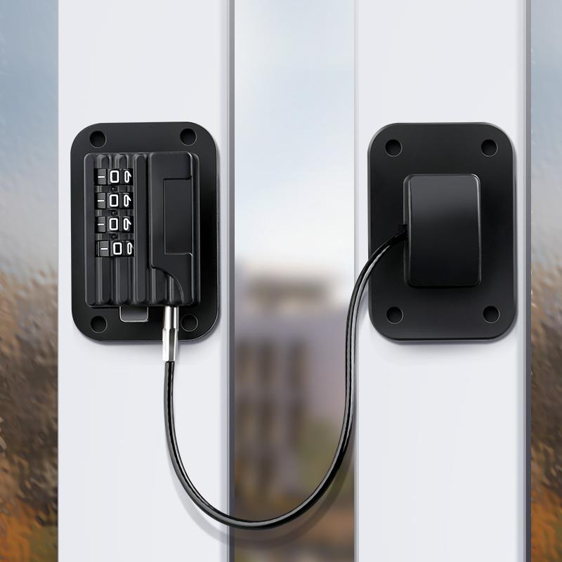 门锁家用通用型室内免打孔搭锁扣卫生间锁密码插销推拉门锁具门栓