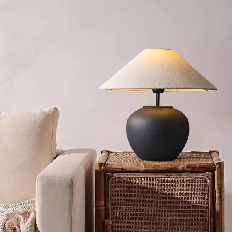 创意氛围灯夜灯手工陶罐台灯日式中古客厅卧室中式摆件装饰台灯