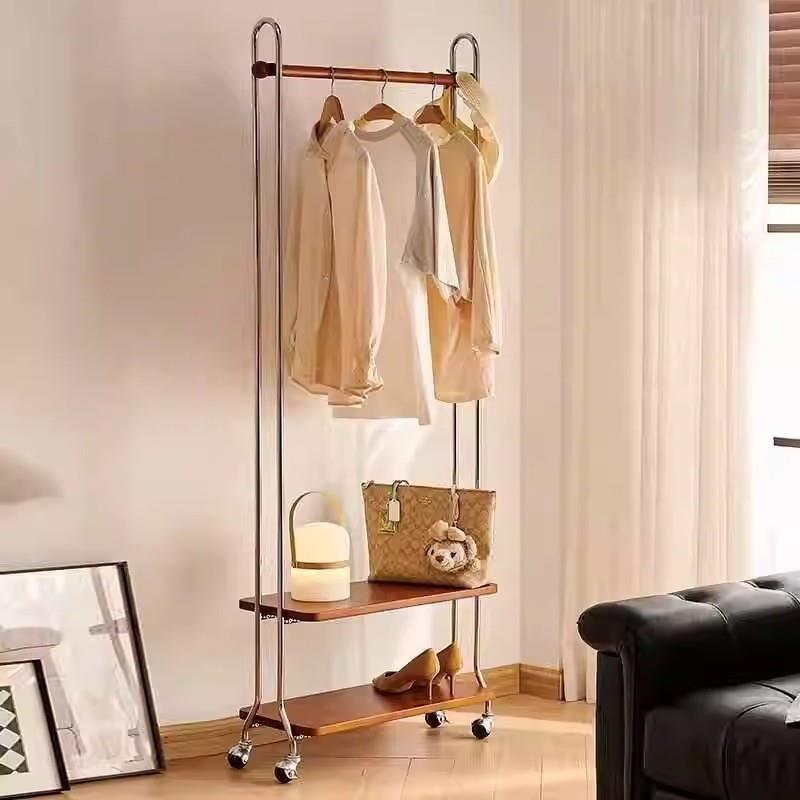 加粗加厚实木衣帽架家用移动落地多功能衣架收纳挂衣架卧室置物架