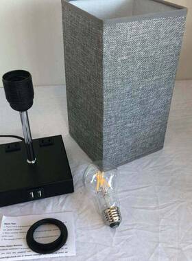 电商火爆款台灯黑色灯体双USB输出口北欧美现代风格室内家居