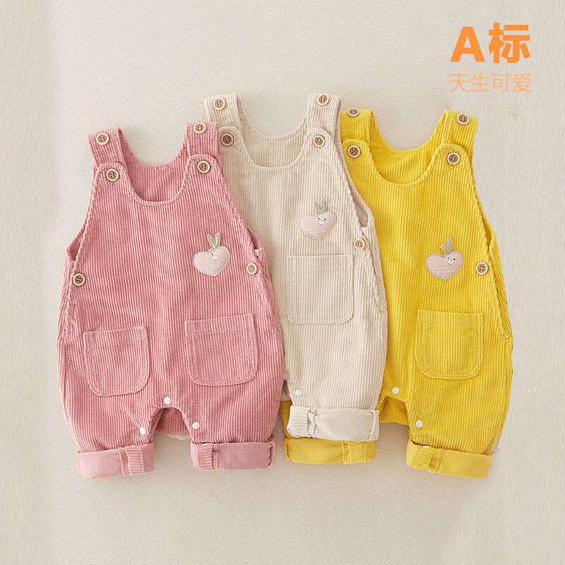 婴儿春装衣服女宝宝纯棉可爱外穿背带裤新生儿早春卡通连体衣哈衣图片