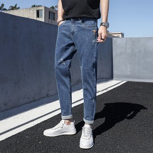 矮小个子修身 小脚9分男士 裤 九分裤 26码 男裤 子简约牛仔裤 155 27小码
